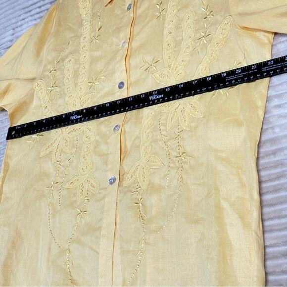 Rene Margo Women’s Button Up Shirt 100% Ramie with Mother of Pearl Buttons Sz XL - Picture 7 of 8